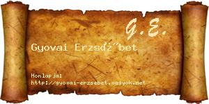 Gyovai Erzsébet névjegykártya